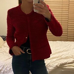 IRO Paris Red Tweed Pattern Jacket